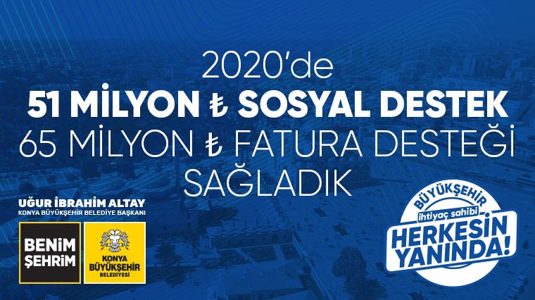 2020’de 51 Milyon TL Sosyal Destek, 65 Milyon TL Fatura Desteği