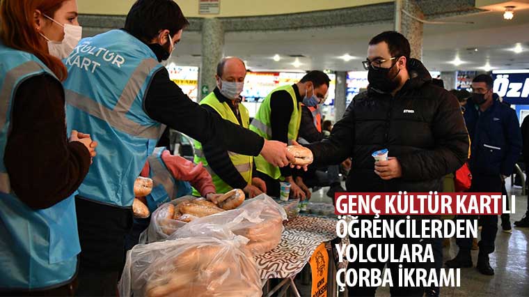 Genç Kültür Kart’lı Öğrencilerden Yolculara Çorba İkramı